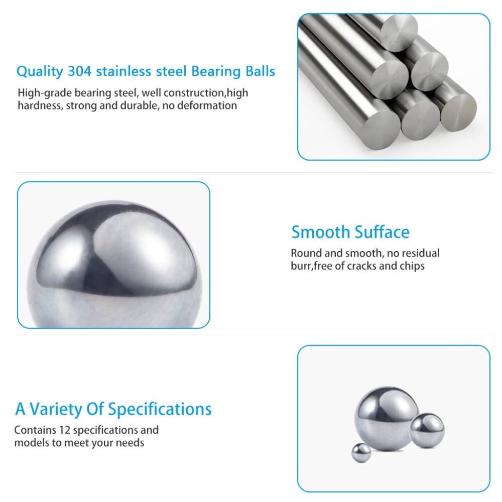200 Pieces - 6mm 0.236" Precision Steel Bearing Balls G25 304 Stainless Steel Ba - Picture 4 of 6